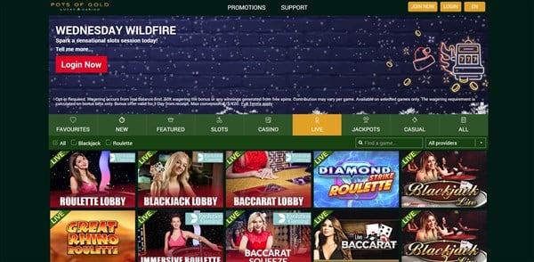Pots of Gold Casino Roulette Review